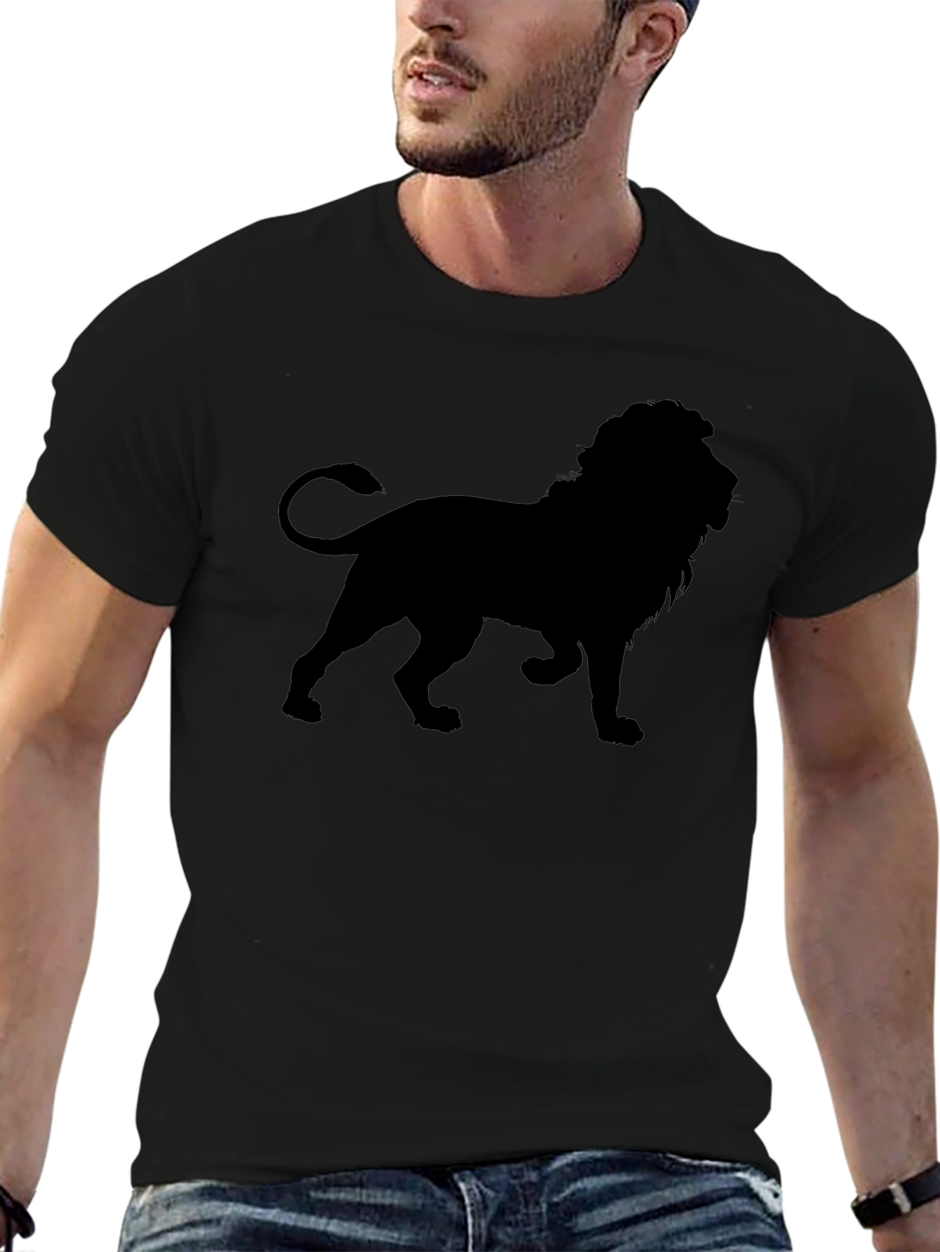 Lion Silhouette Black T-Shirt