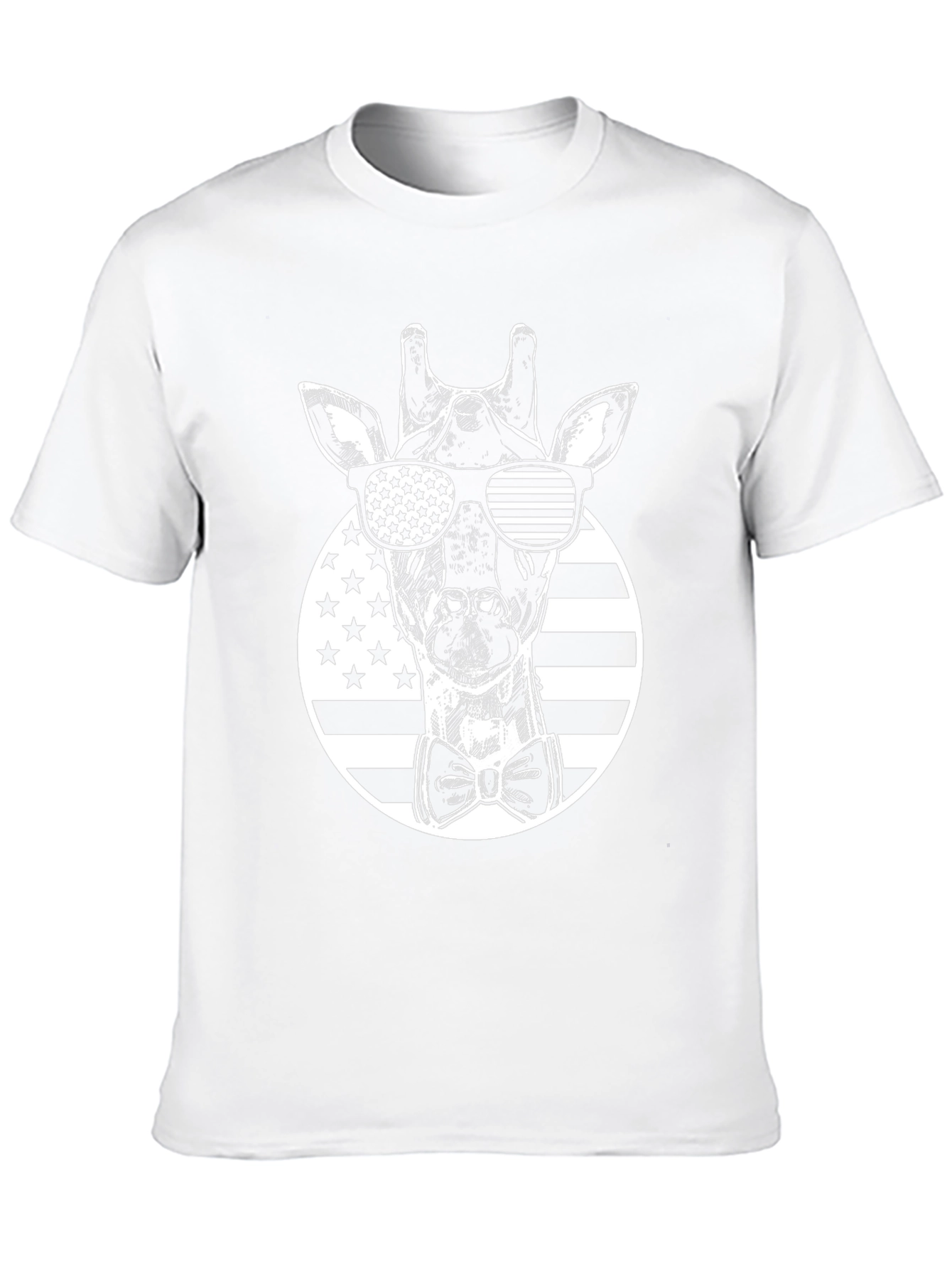 Patriotic Giraffe Graphic Tee - USA Style