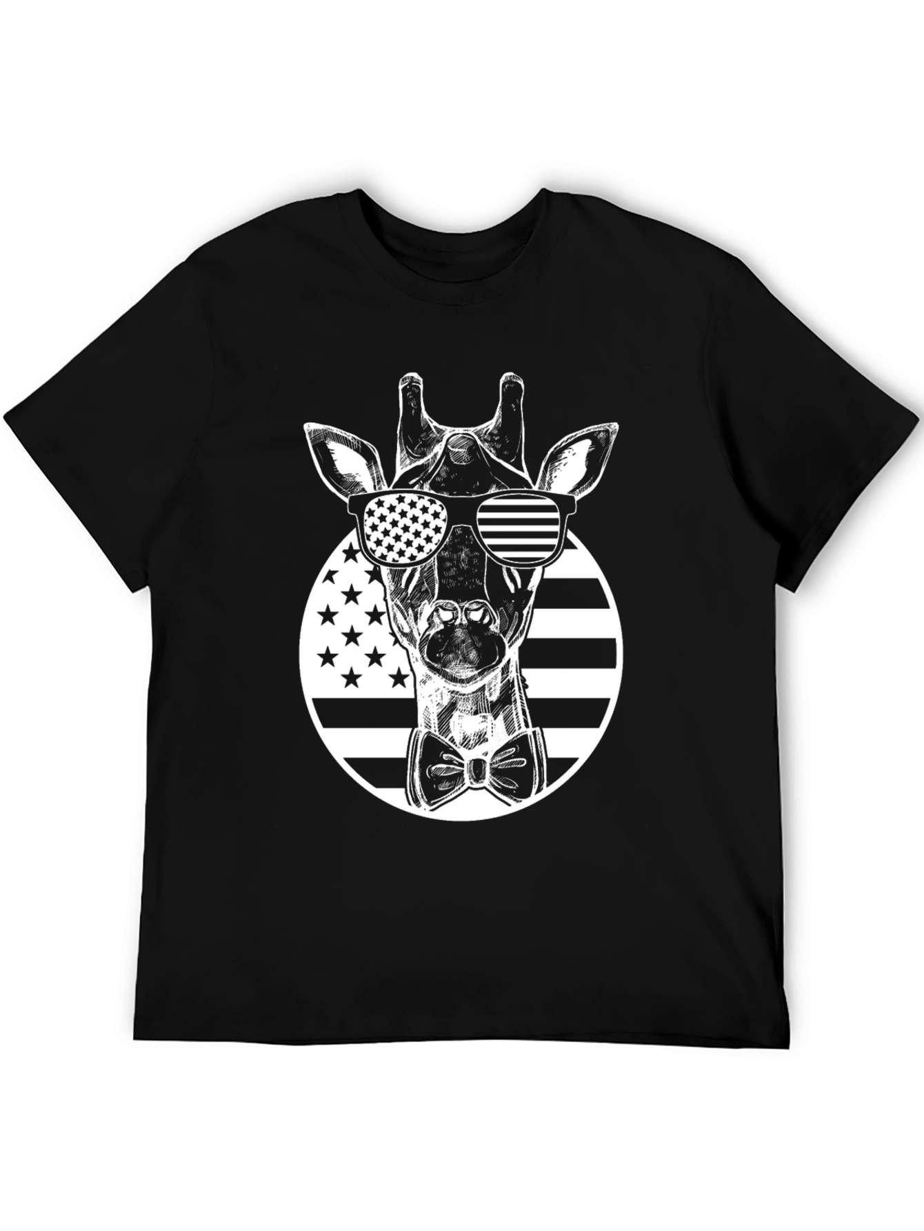 Patriotic Giraffe Graphic Tee - USA Style