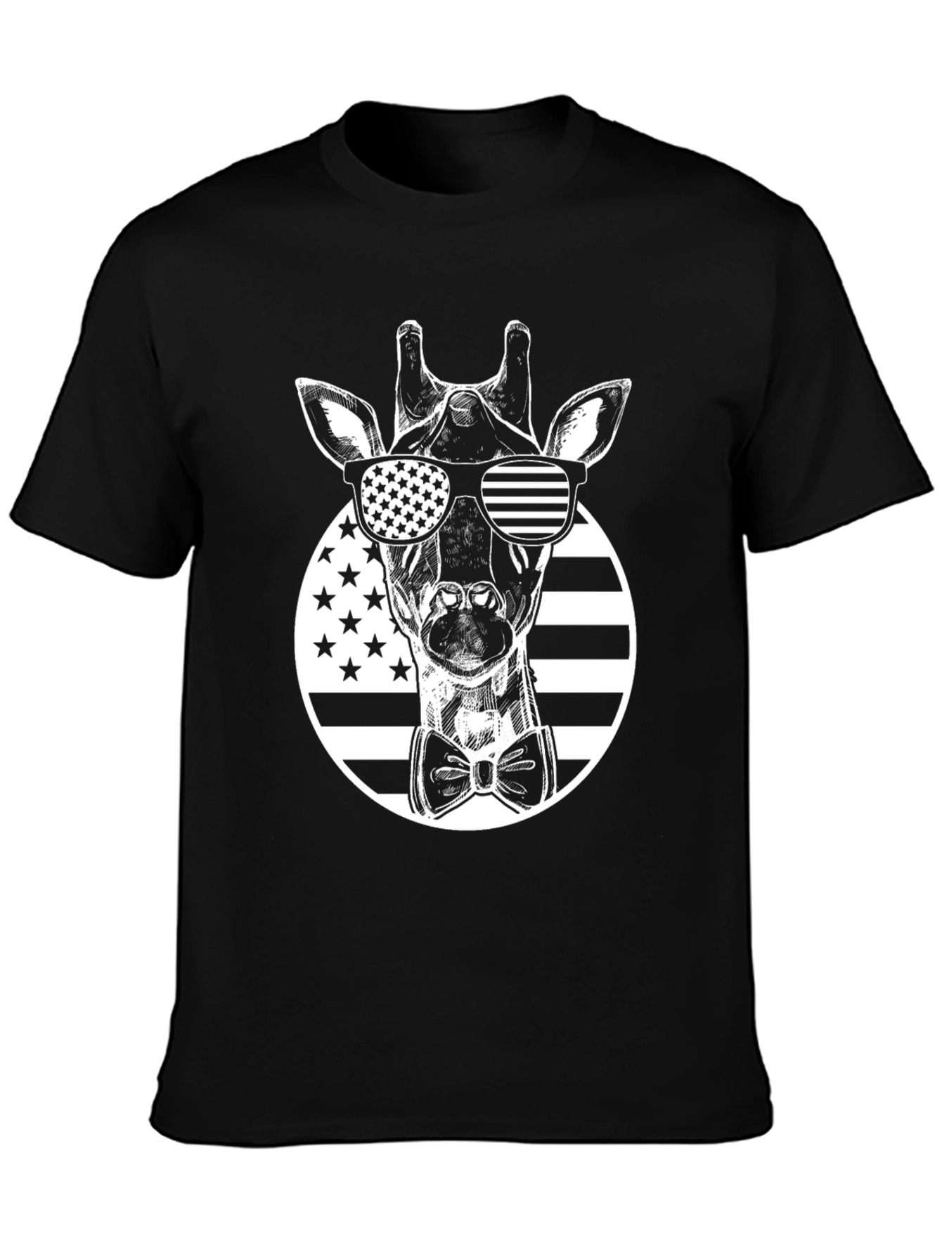 Patriotic Giraffe Graphic Tee - USA Style