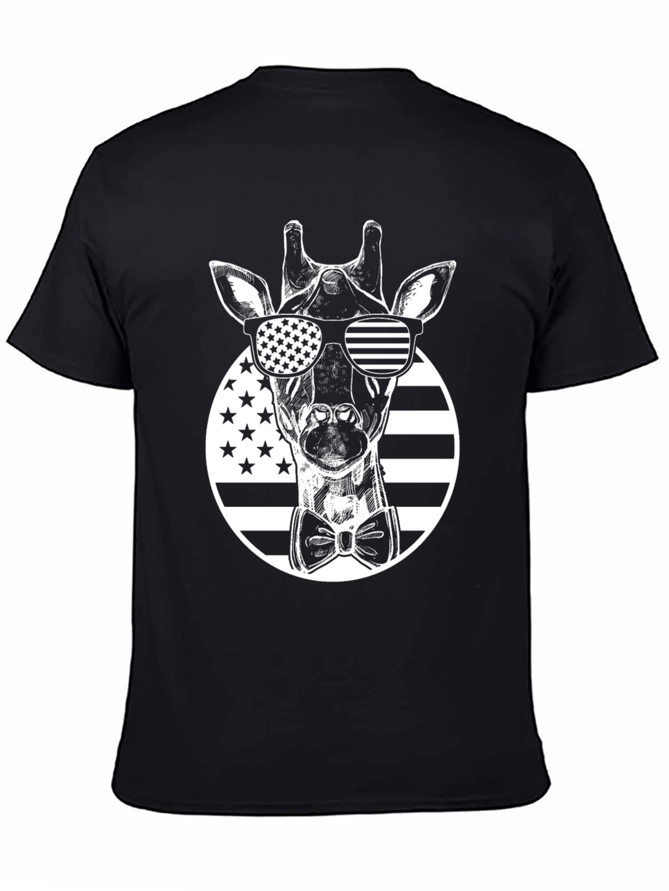 Patriotic Giraffe Graphic Tee - USA Style