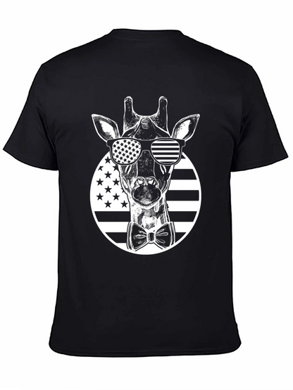 Patriotic Giraffe Graphic Tee - USA Style