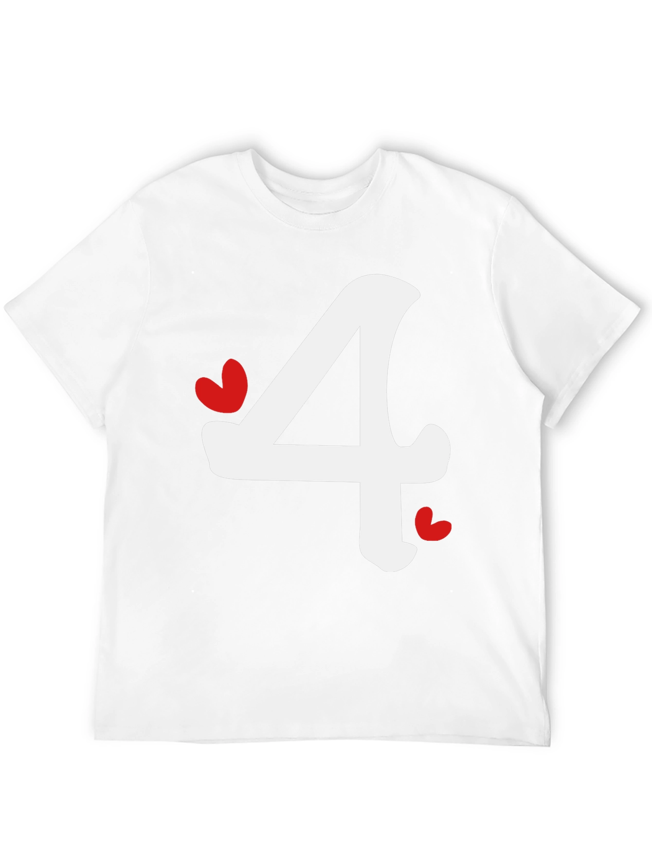 Black T-Shirt with Number 4 Heart Design