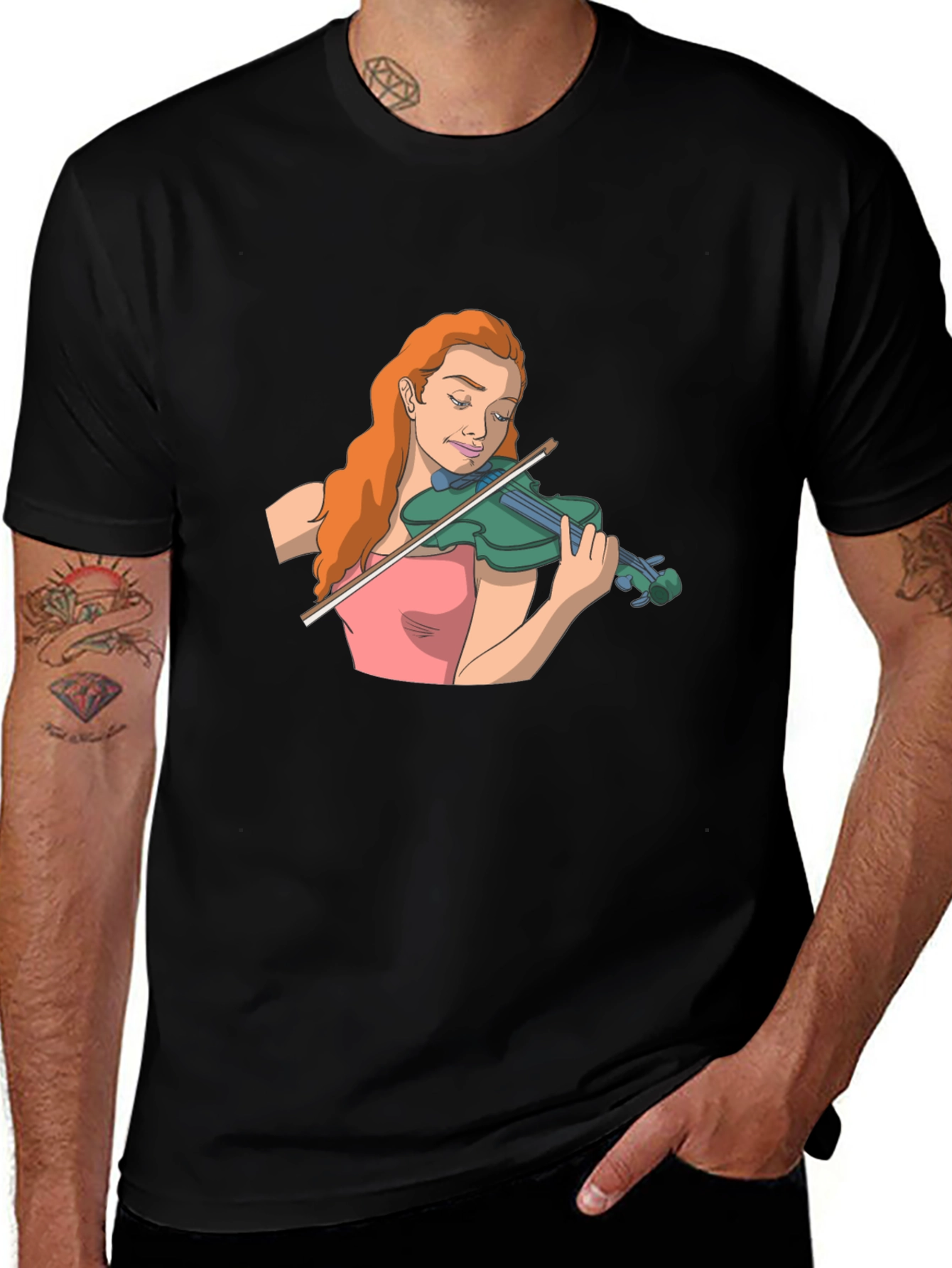 Violin Player Graphic T-Shirt
