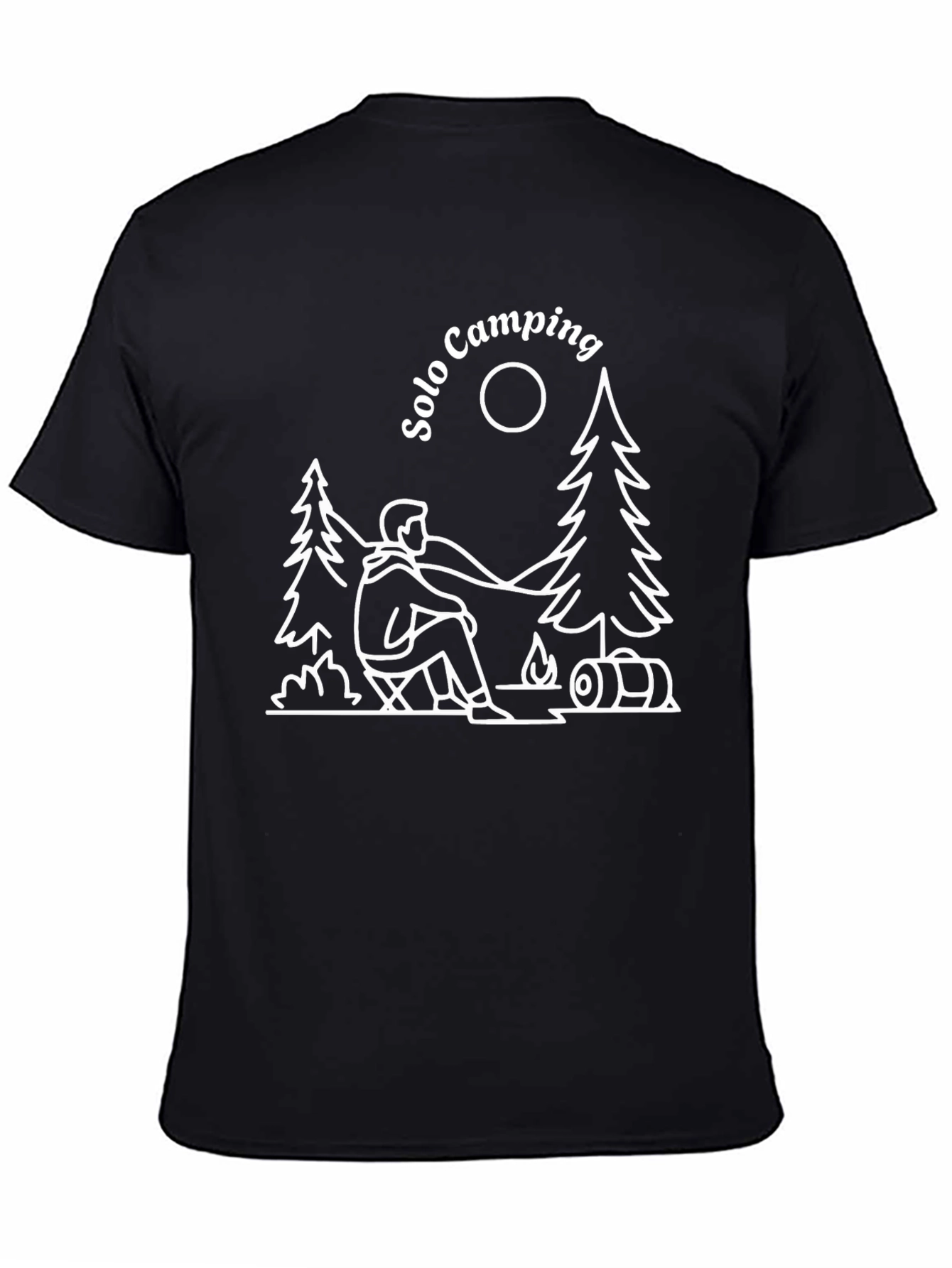 Solo Camping Graphic Tee - Black Cotton T-Shirt