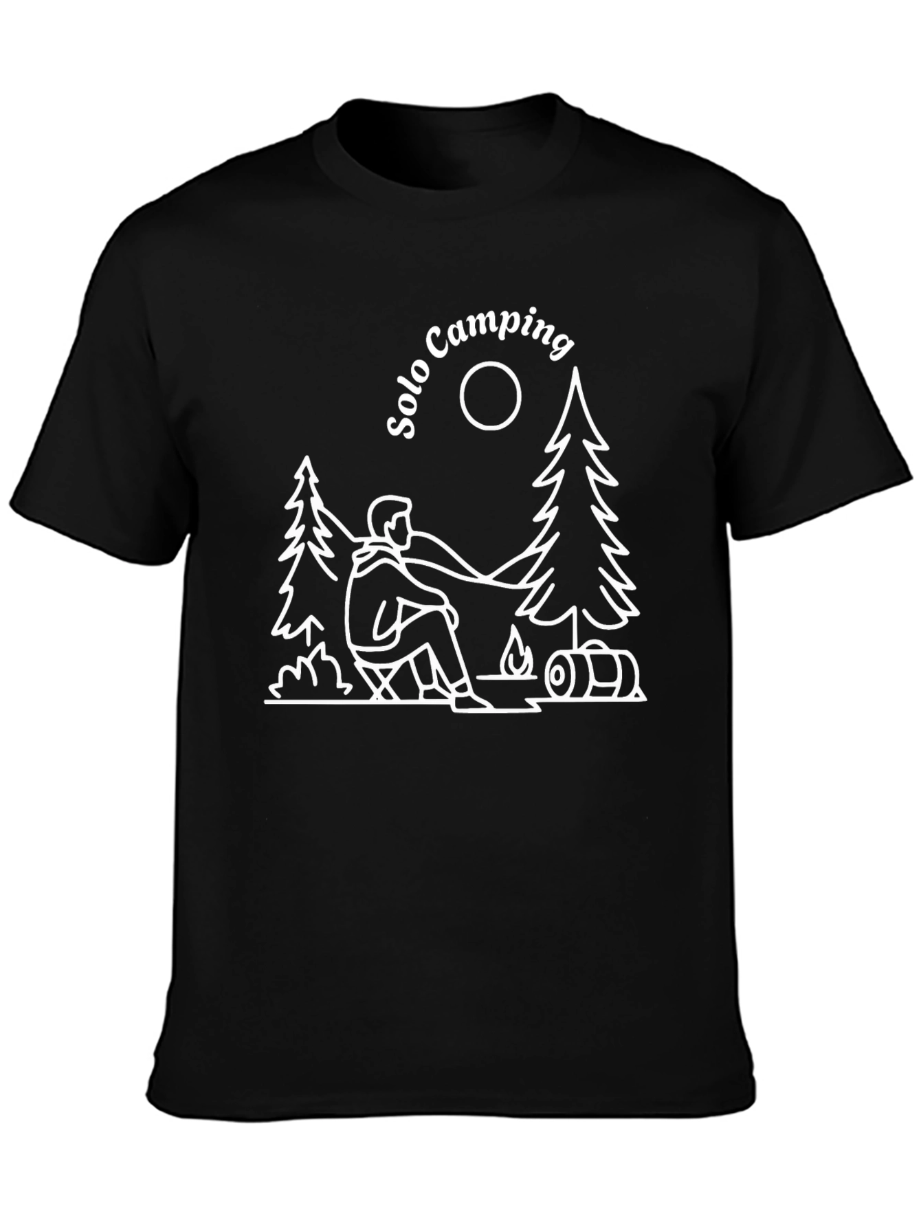 Solo Camping Graphic Tee - Black Cotton T-Shirt