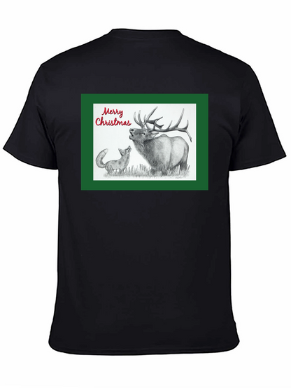 Christmas Elk & Fox Graphic Tee