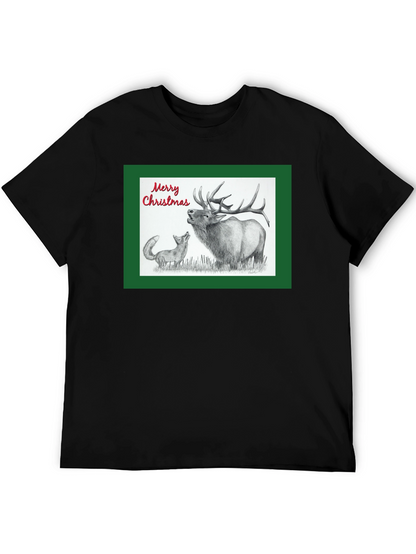 Christmas Elk & Fox Graphic Tee
