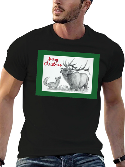 Christmas Elk & Fox Graphic Tee