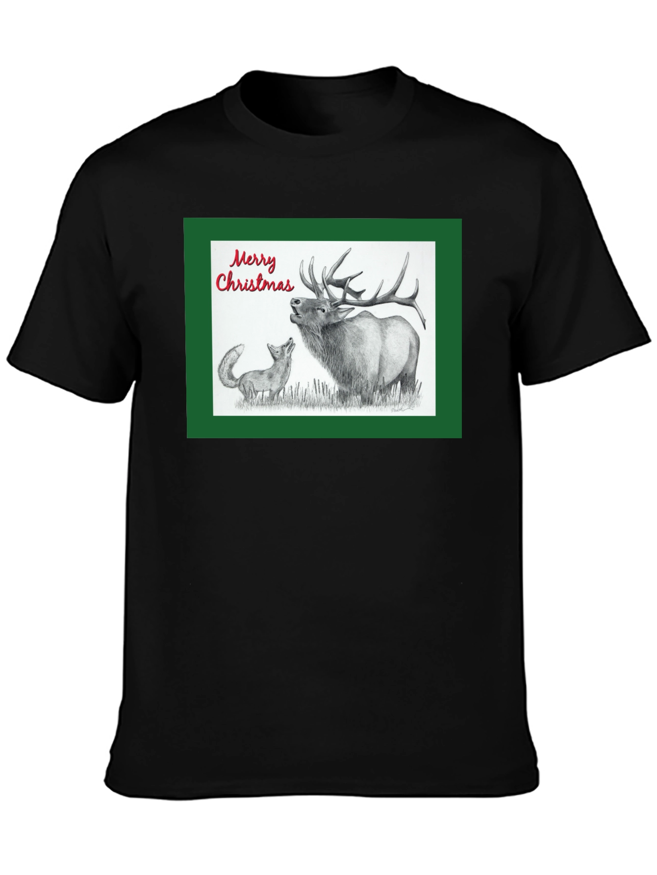 Christmas Elk & Fox Graphic Tee