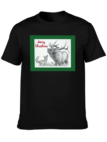 Christmas Elk & Fox Graphic Tee