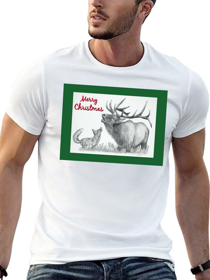 Christmas Elk & Fox Graphic Tee