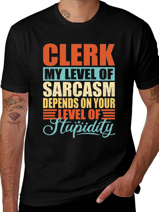 Clerk Sarcasm Level Graphic T-Shirt