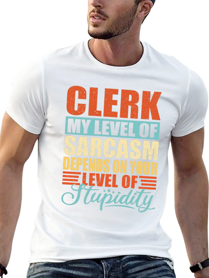 Clerk Sarcasm Level Graphic T-Shirt