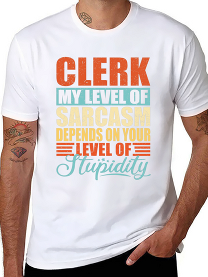 Clerk Sarcasm Level Graphic T-Shirt