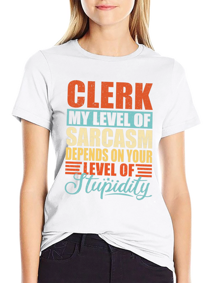 Clerk Sarcasm Level Graphic T-Shirt
