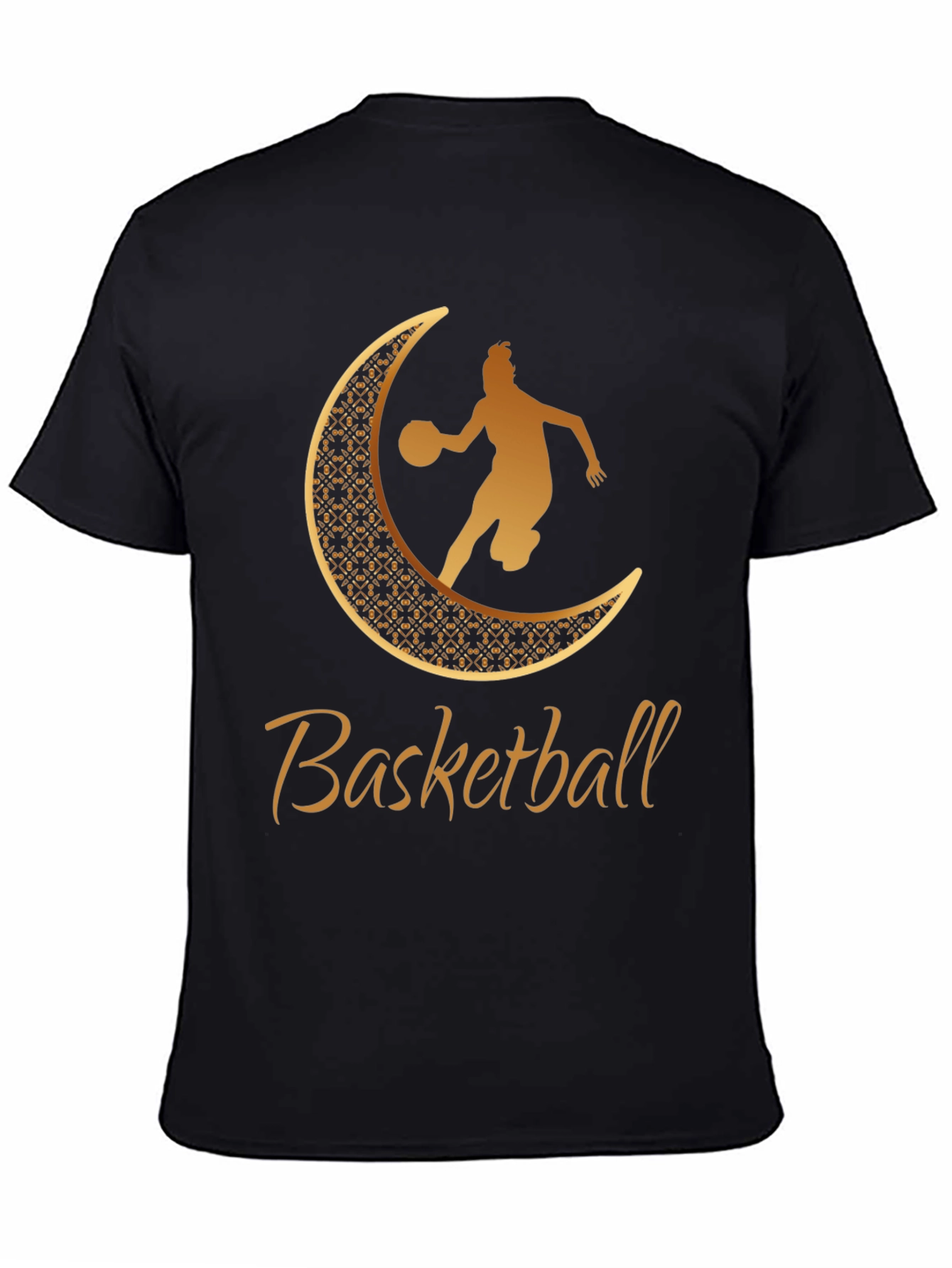 Basketball Crescent Moon Graphic Tee