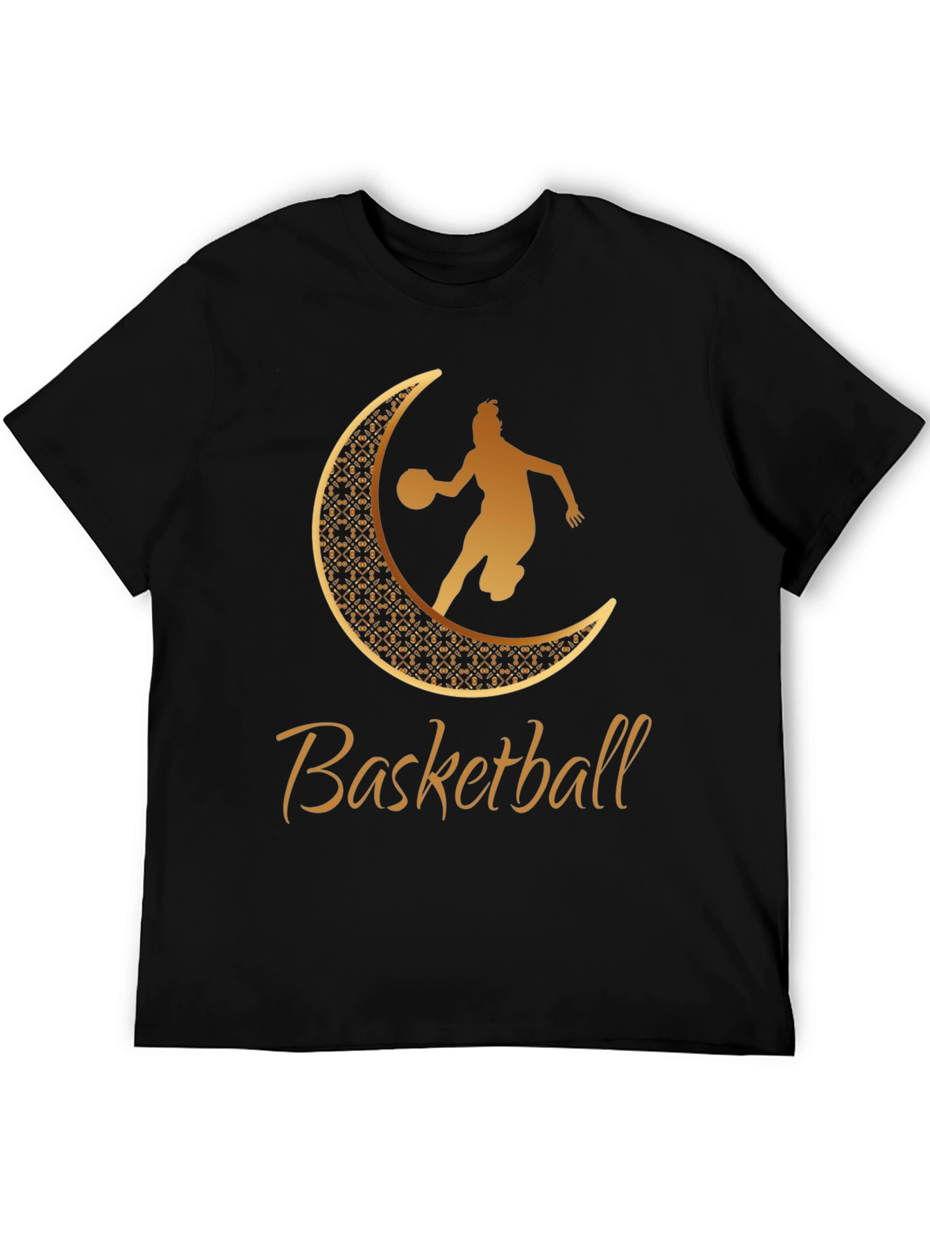 Basketball Crescent Moon Graphic Tee