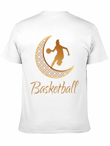 Basketball Crescent Moon Graphic Tee