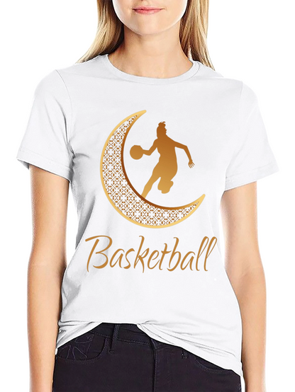 Basketball Crescent Moon Graphic Tee
