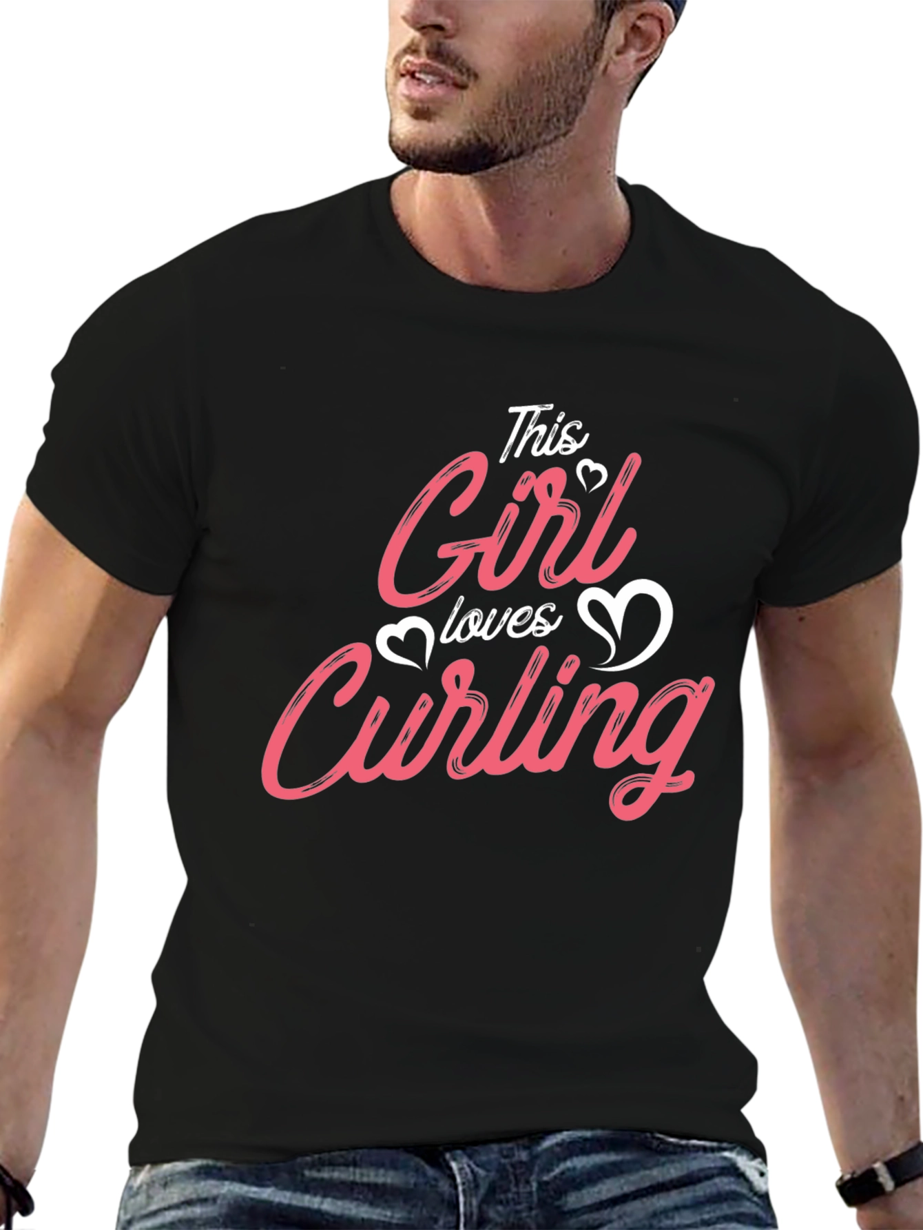 This Girl Loves Curling T-Shirt Black