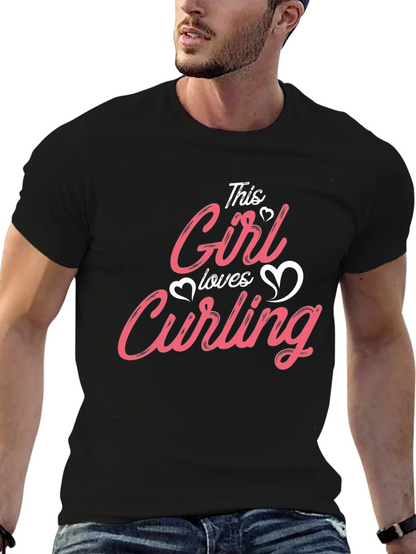 This Girl Loves Curling T-Shirt Black
