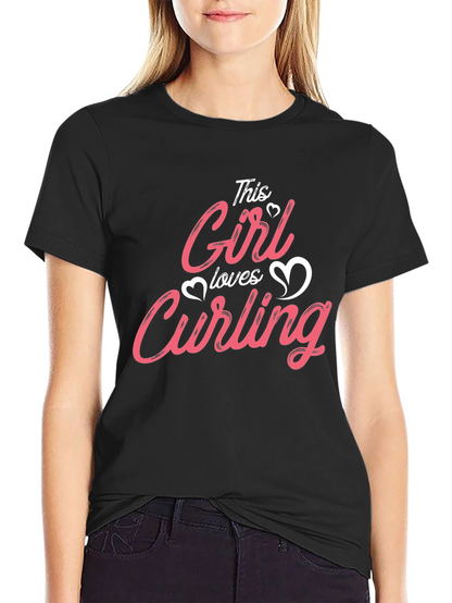 This Girl Loves Curling T-Shirt Black