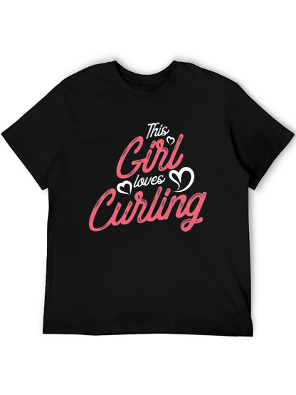 This Girl Loves Curling T-Shirt Black