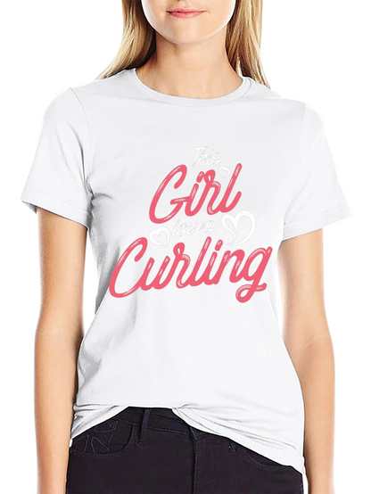 This Girl Loves Curling T-Shirt Black