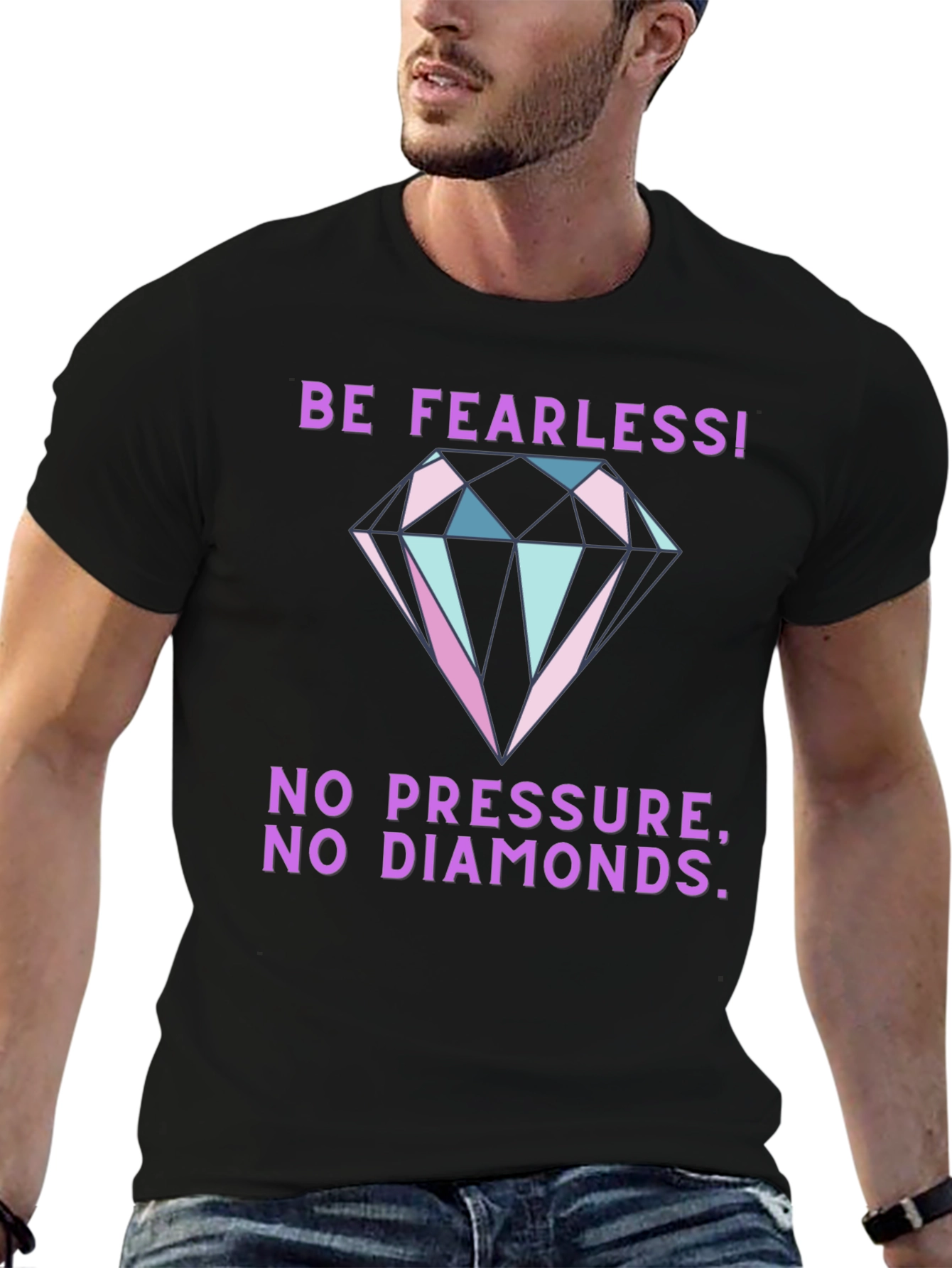 Be Fearless Graphic Tee - Diamond Print T-Shirt