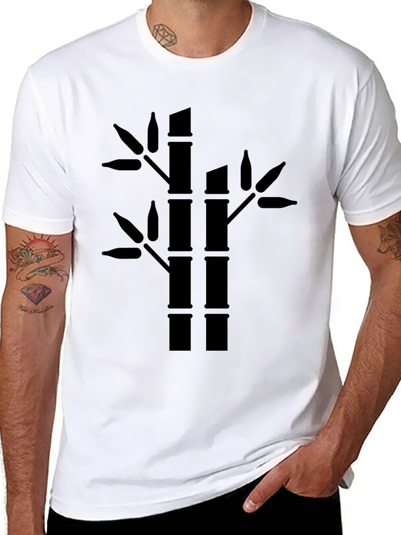 Bamboo Graphic Tee - Mens Black T-Shirt