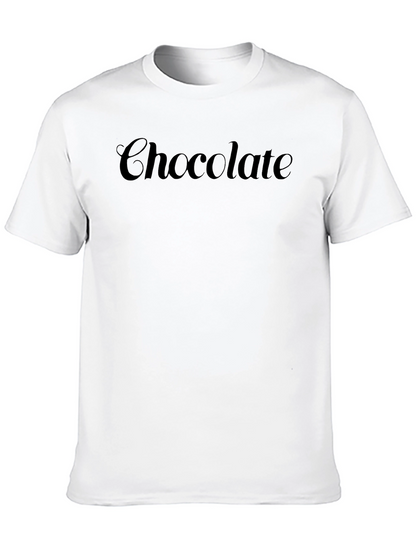 Chocolate Text Graphic Print Mens Black T-Shirt