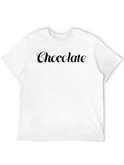 Chocolate Text Graphic Print Mens Black T-Shirt