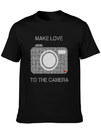 Make Love to the Camera Black Graphic Tee