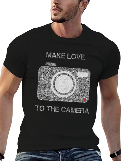 Make Love to the Camera Black Graphic Tee