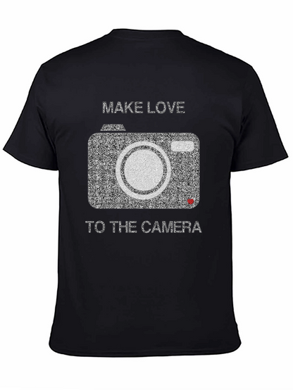 Make Love to the Camera Black Graphic Tee