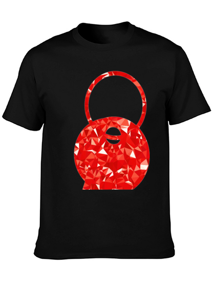 Red Kettlebell Graphic Tee - Black Cotton Blend