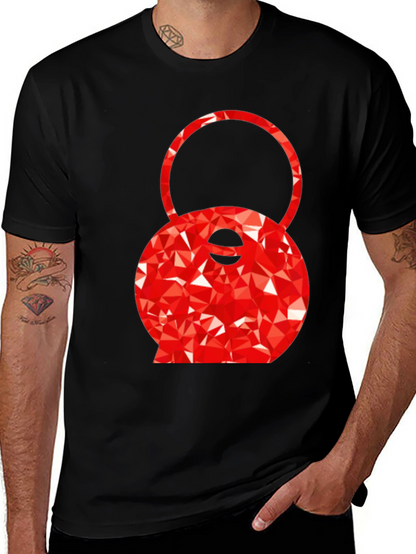 Red Kettlebell Graphic Tee - Black Cotton Blend