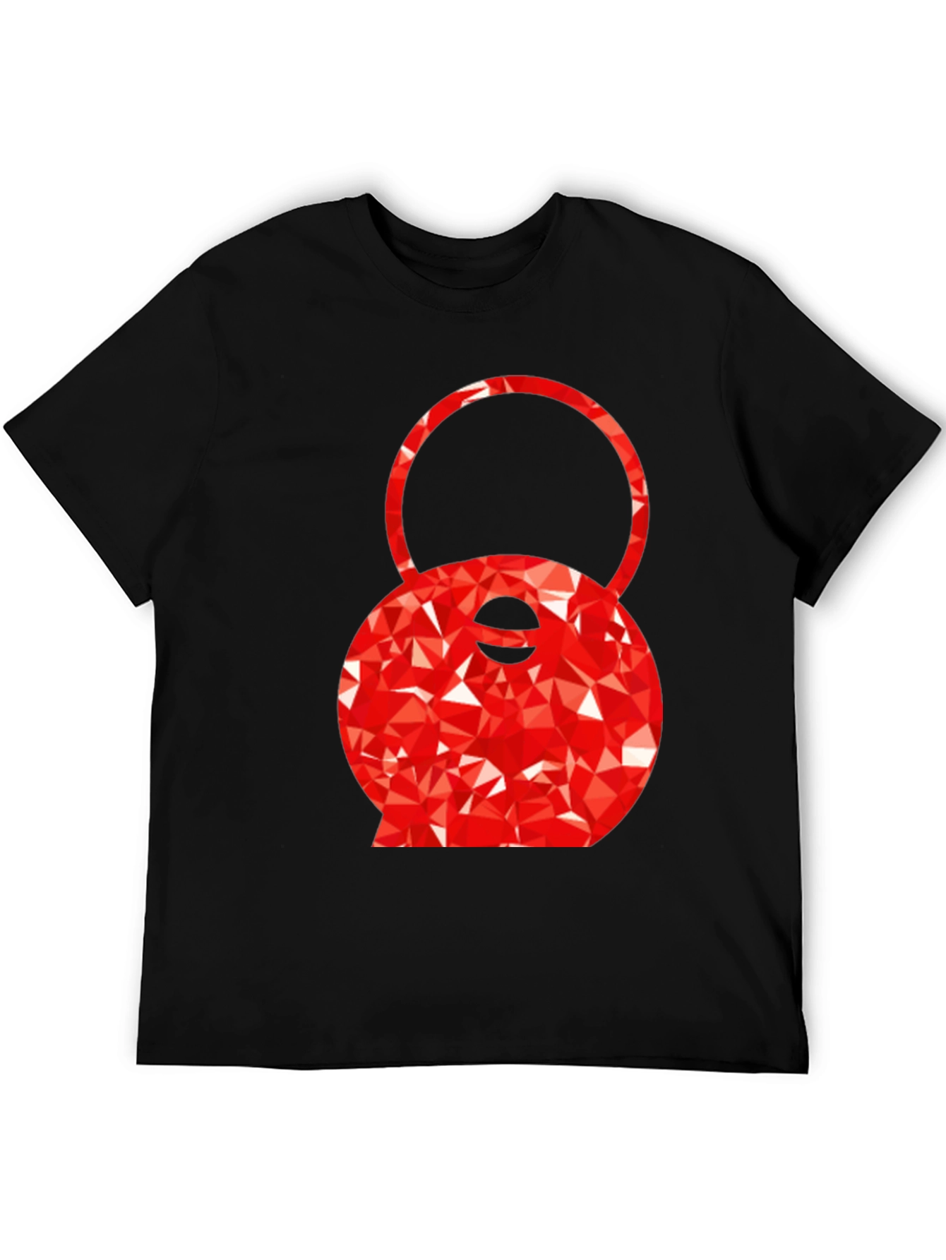 Red Kettlebell Graphic Tee - Black Cotton Blend
