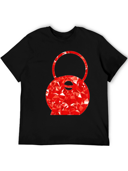 Red Kettlebell Graphic Tee - Black Cotton Blend