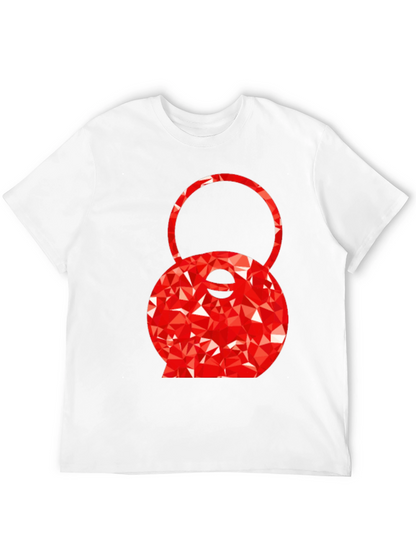 Red Kettlebell Graphic Tee - Black Cotton Blend