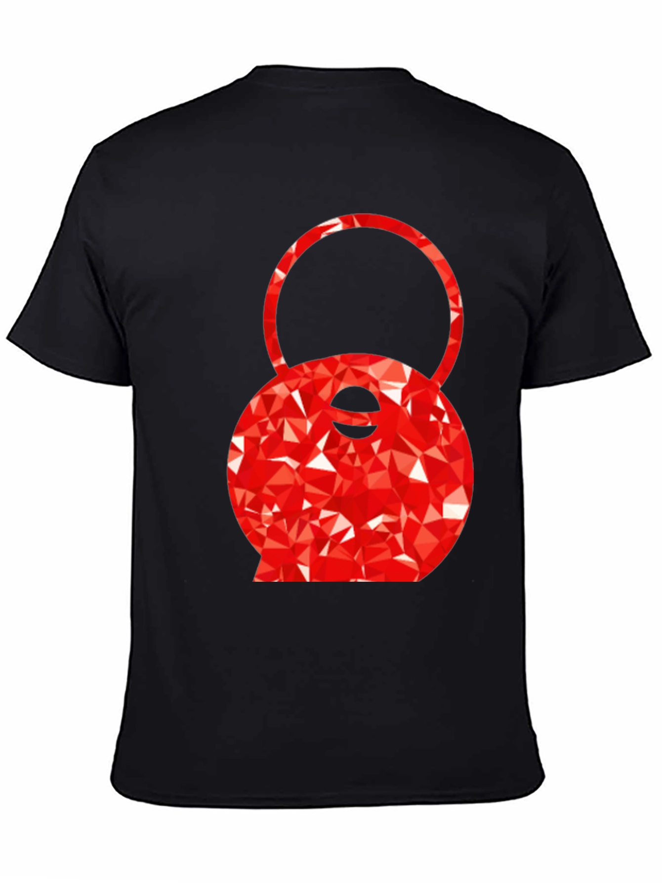 Red Kettlebell Graphic Tee - Black Cotton Blend