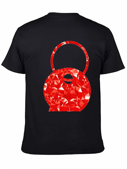 Red Kettlebell Graphic Tee - Black Cotton Blend