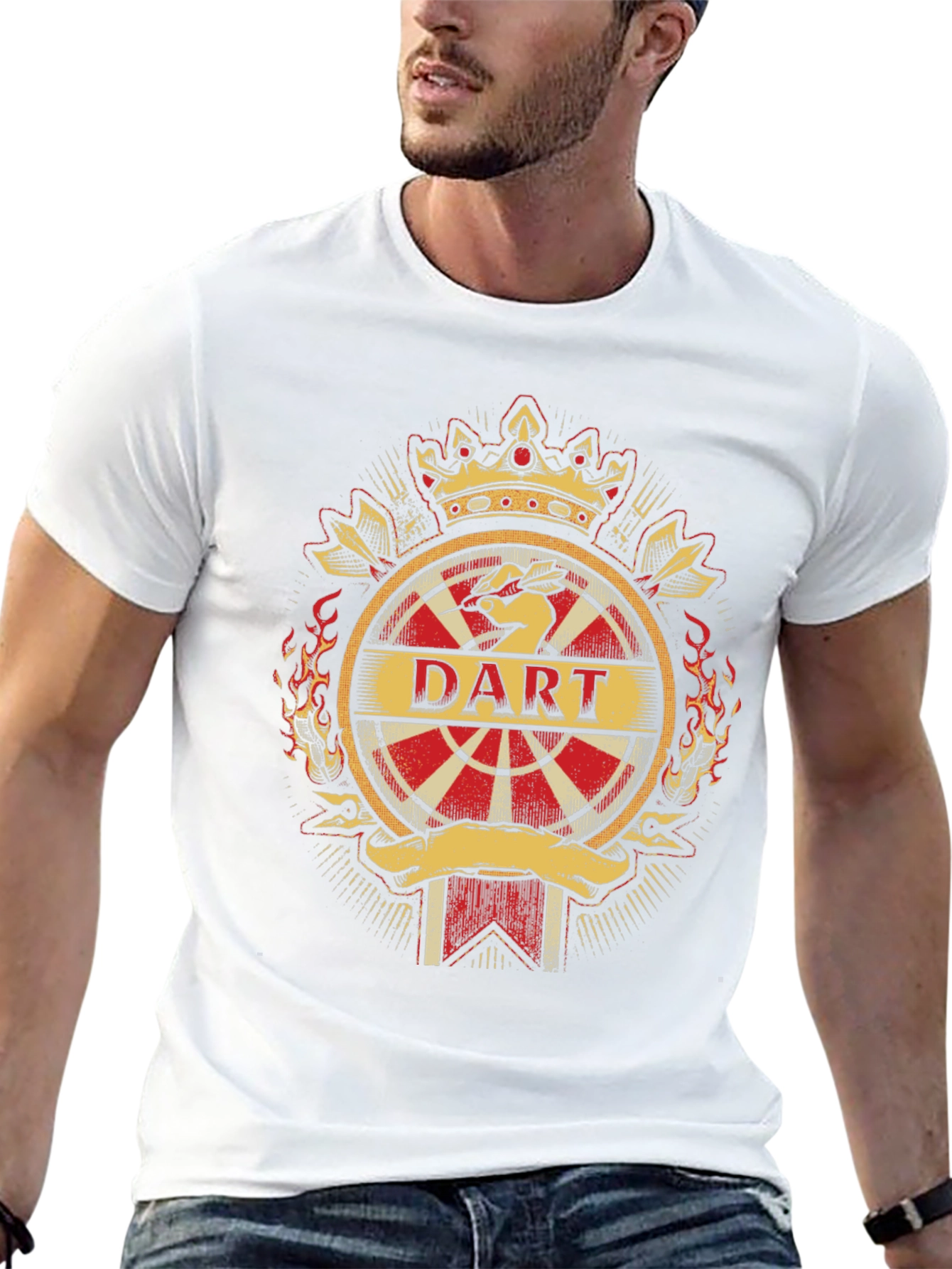 Dart T-Shirt - Crown and Dartboard Design