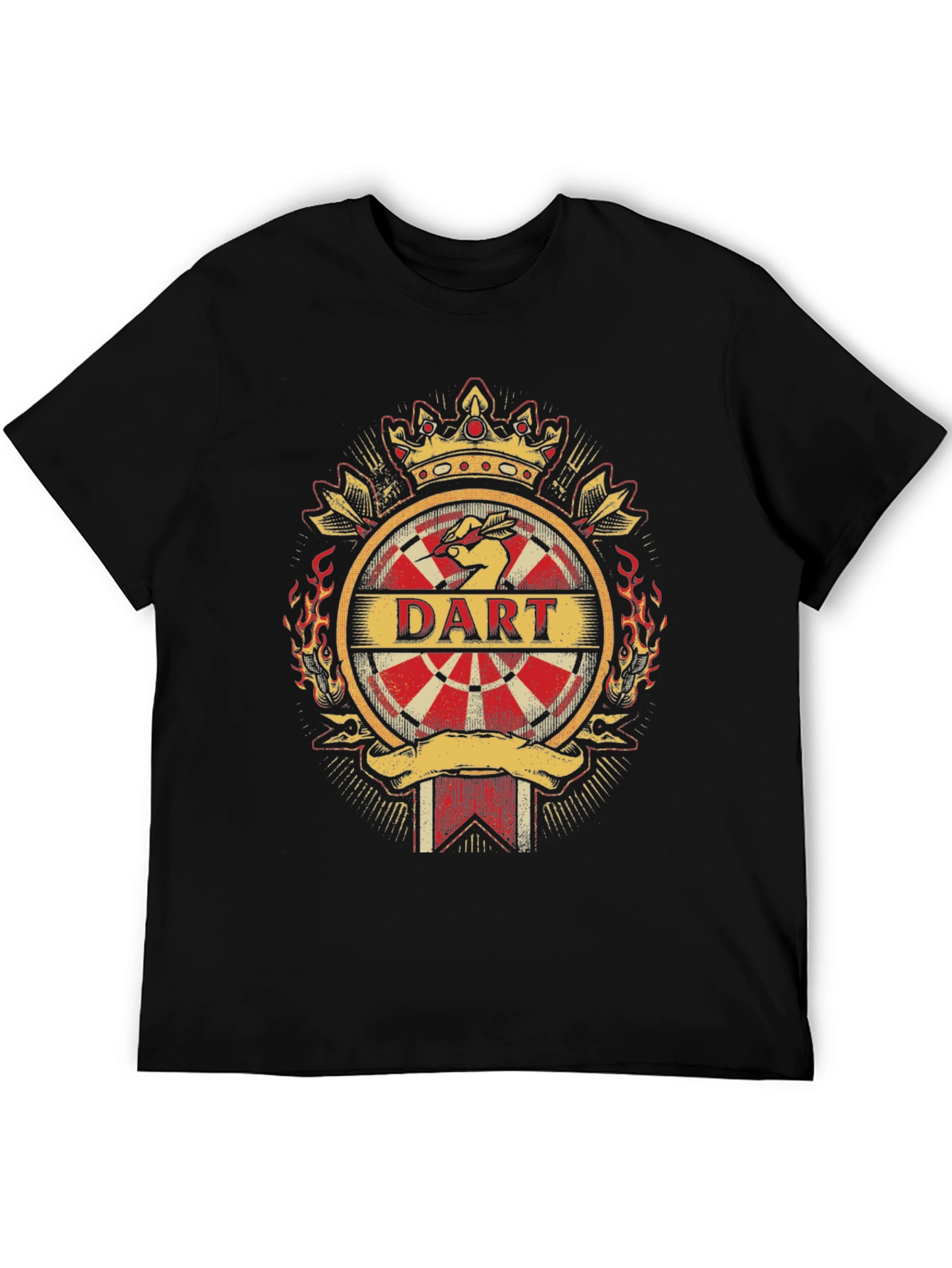 Dart T-Shirt - Crown and Dartboard Design