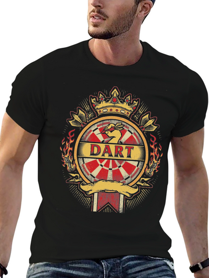 Dart T-Shirt - Crown and Dartboard Design