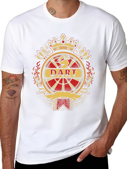 Dart T-Shirt - Crown and Dartboard Design