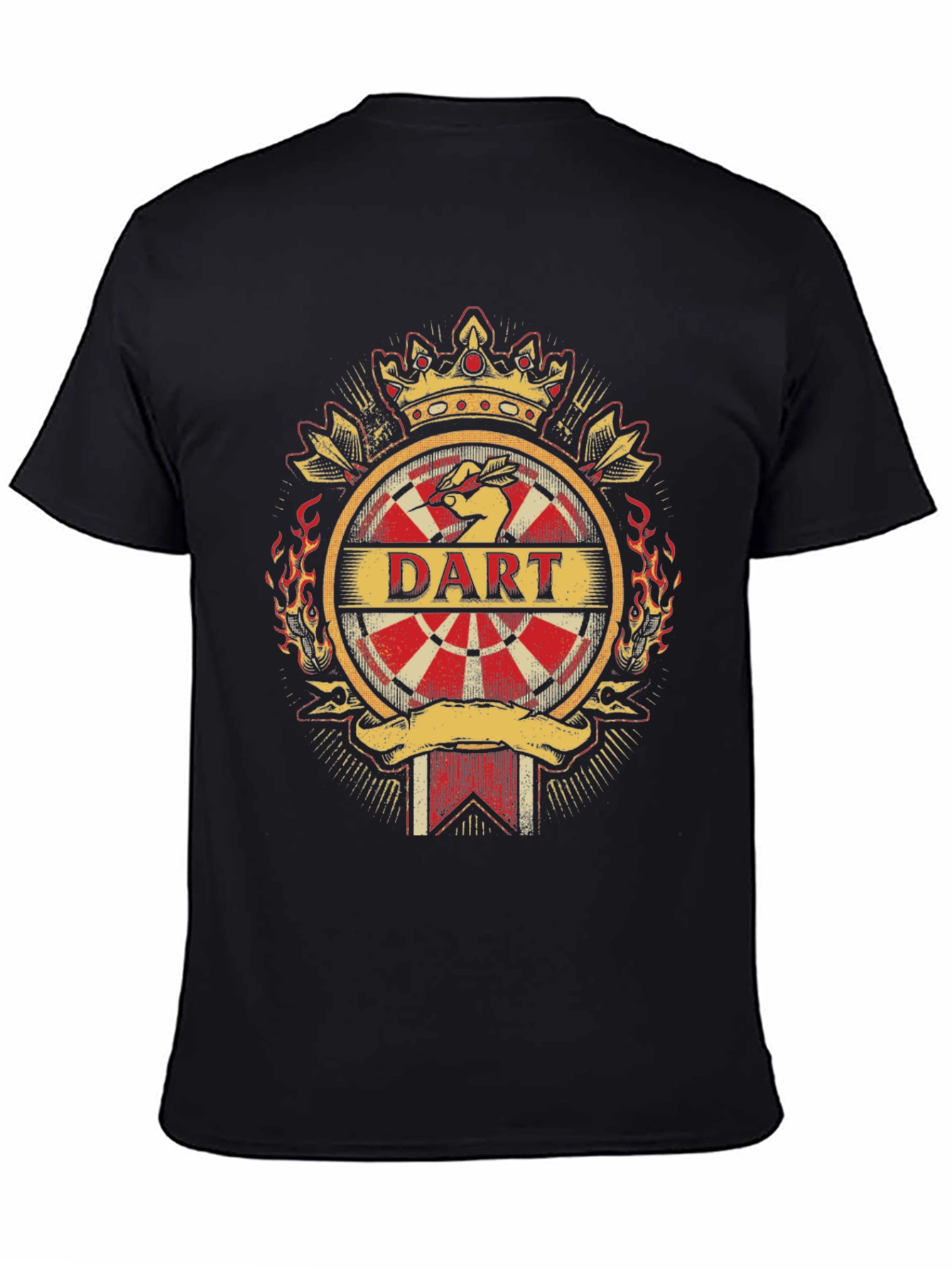 Dart T-Shirt - Crown and Dartboard Design