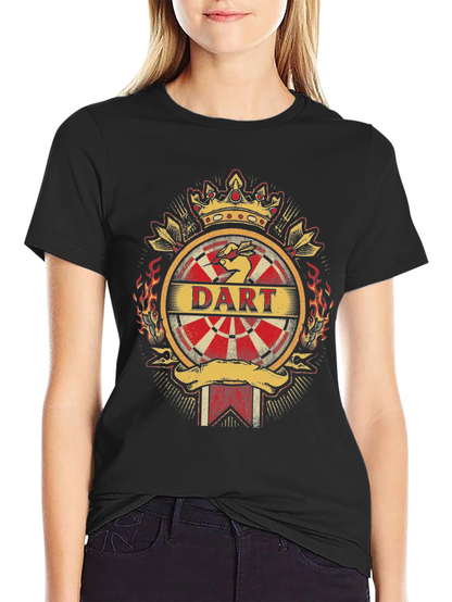 Dart T-Shirt - Crown and Dartboard Design