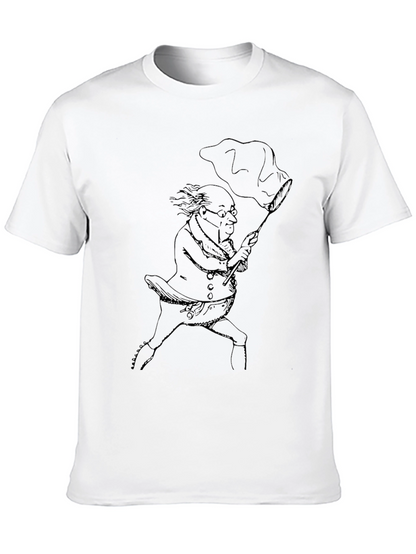 Professor-Themed Graphic Tee - Black